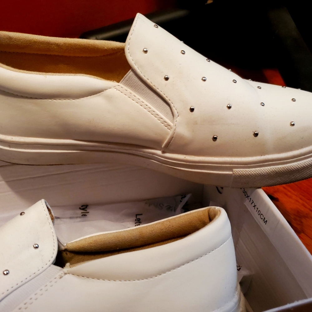 Like New Vegan Leather Studded Slip-on  s